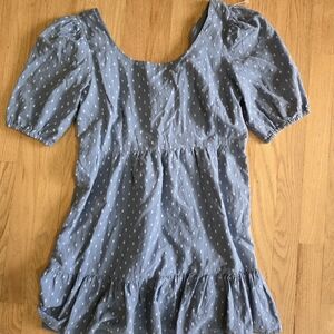 THE LOFT NWT NEW size 8 Petite Dress,  Light Blue With Dots